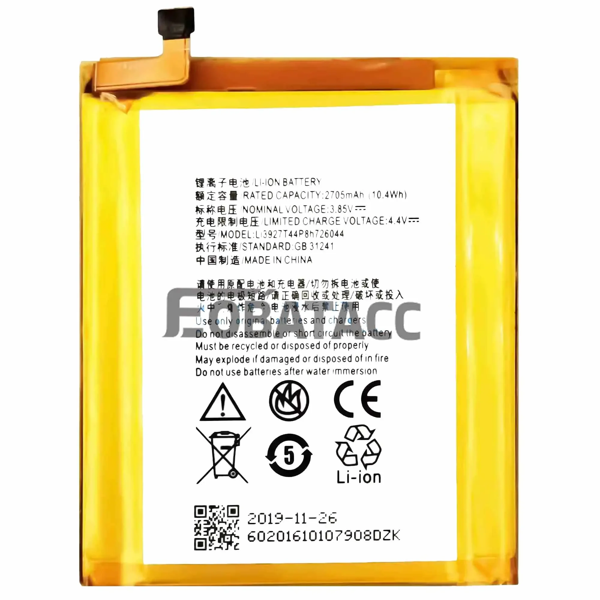 EOTABACC 100% New Original Battery Li3927T44P8h726044 For ZTE Axon 7 Mini /NZ985 Battery +Tools