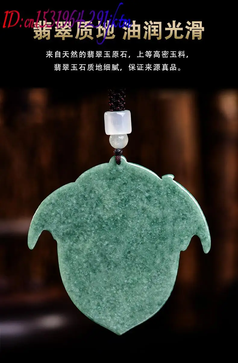 Natural Burmese Jadeite Dragon Pendant Necklace Gemstone Carved Amulet Vintage Luxury Real Jade Jewelry Charm Gifts for Women view 4