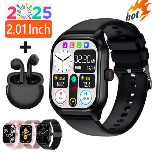 Imagen 1 del producto Relojes inteligentes para hombre, mujer, bluetooth, llamada, música, rastreador de fitness, deporte con podómetro a prueba de agua, alertas de información, reloj inteligente