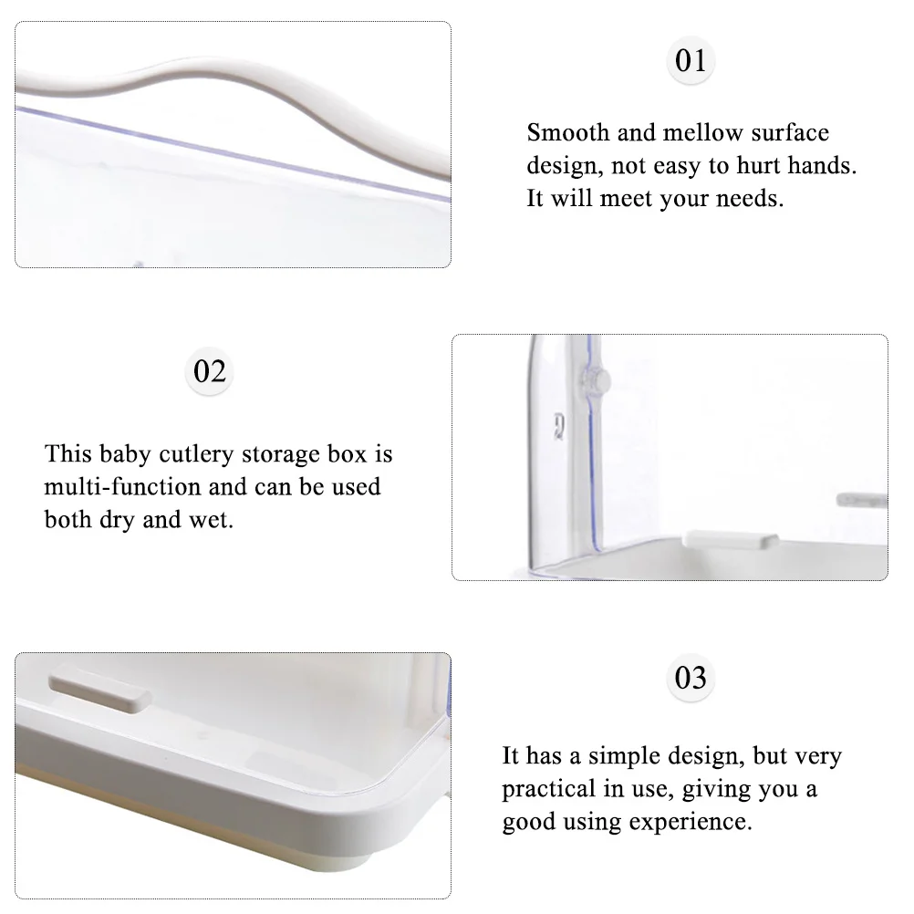 

Baby Cutlery Storage Box Detachable Smooth Surface Wet Dry Use Multi-Function Cup Fruit Bread Dessert Storage Home Dishes