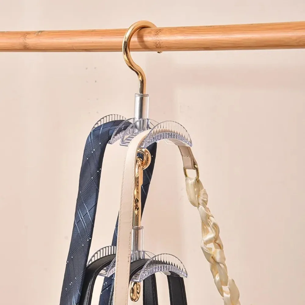 New Wardrobe Hanging Bag Hanger Space Saving Rotating Belt Scarf Hanger Thickening Closet Handbag Holder Wardrobe