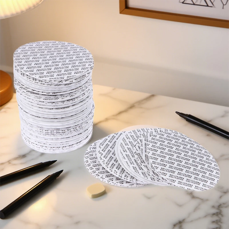 200Pcs 20MM-82MM Self-adhesive Foam Pressure Sensitive Seal Cap Lining Tamper Resistant Seals Liner For Cosmetic Jar Bottle Pot