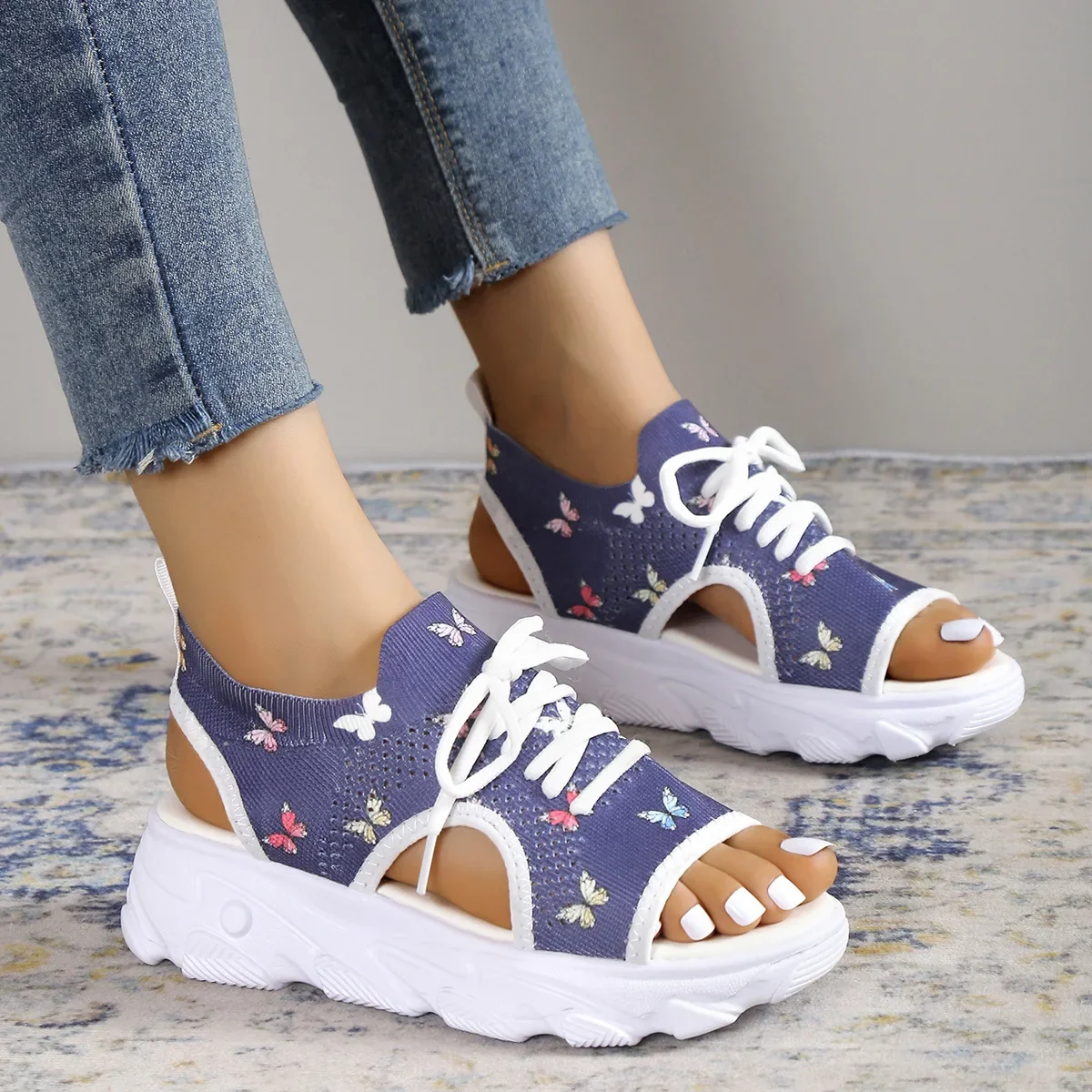 Large Size Sports Sandals Women 2023 Casual Platform Shoes Thick-Soled Sandalias Open Toe Beach Shoes for Women Zapatos Mujer