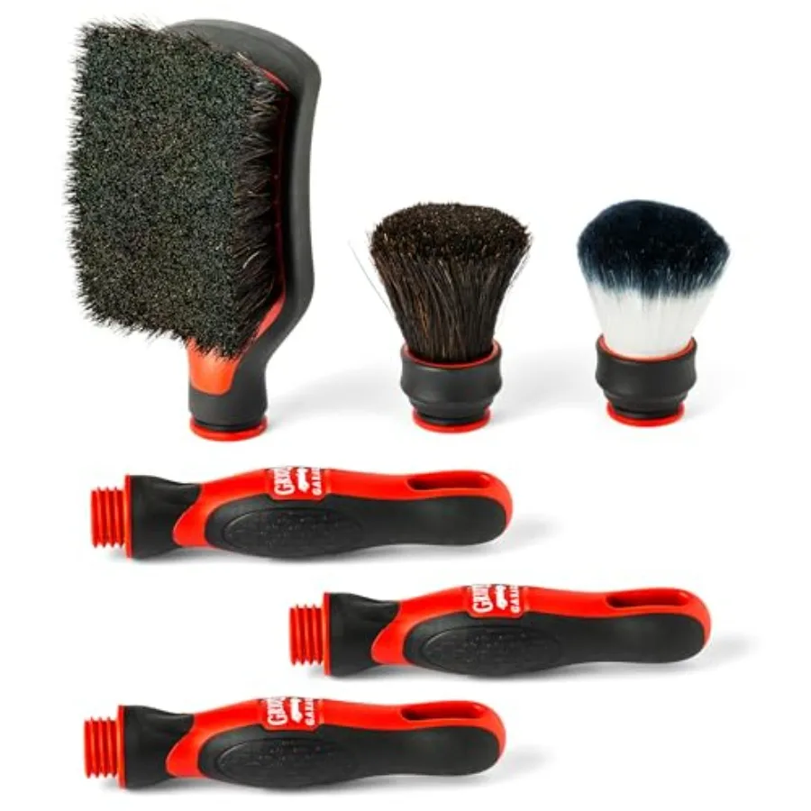 

Interior MOD Detail Brush Kit for Car Detailing Includes 3 Sure-Grip Handles 3 XL Brush Heads Super-Soft Soft Flat