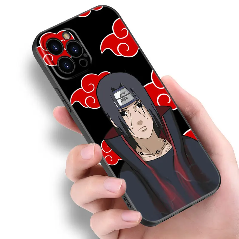 Cool N-Narutos Anime Black Silicone Phone Case For Apple iPhone 12 13 Mini 11 14 15 16 Pro Max 7 8 Plus