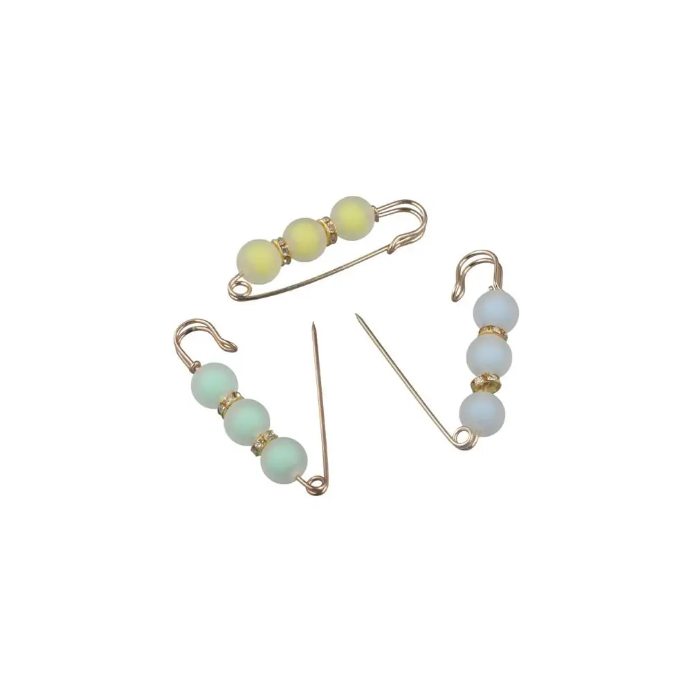 Acrylic Detachable Metal Pins Geometric U-Shape Sewing-Free Buckles for Jeans Scarf Buckle Frosted Bead Clothing Accessories