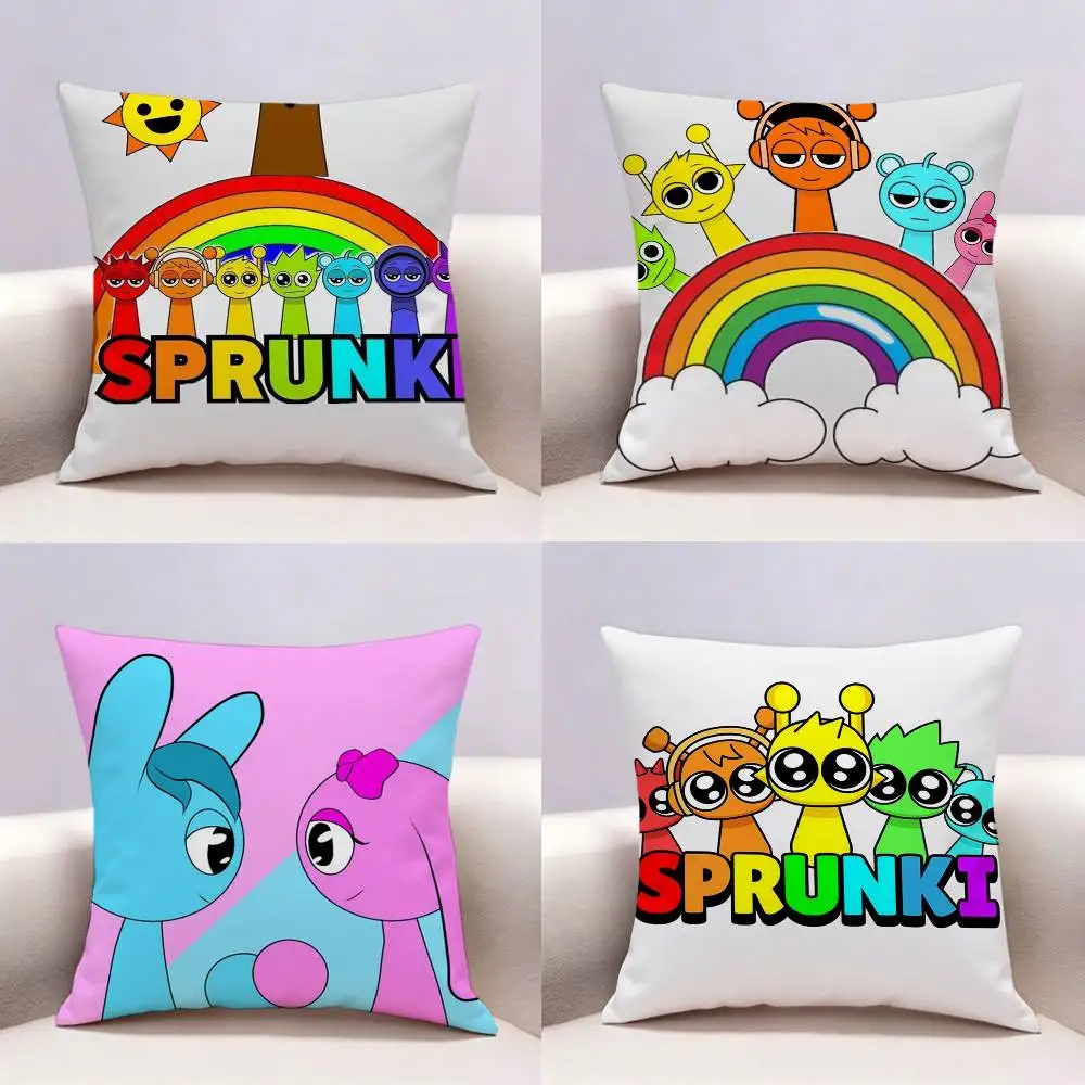 

Anime S-Sprunki Double-sided print Pillow Case Cushion Cover Throw Pillow Case For Car Sofa