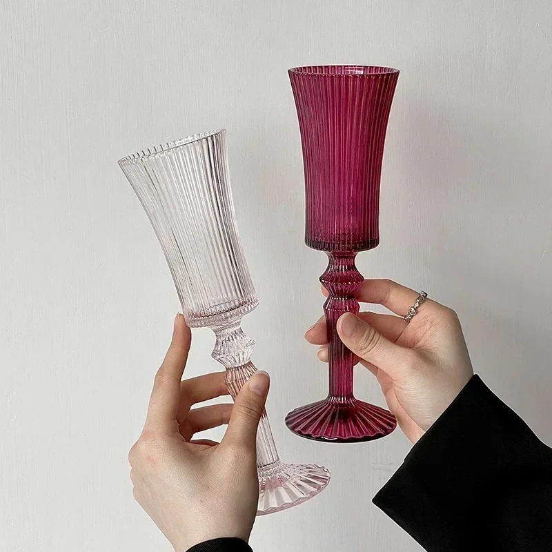 Vintage Red Wine Champagne Cocktail Goblet Decorative Party Bar Water Juice Wine Glass Goblet 150ML Transparent Coffee Milk Cup