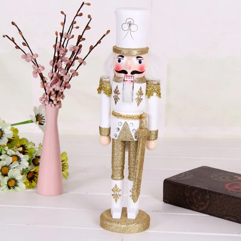 30 ซม.ขายร้อนใหม่ Sparkling Gold และ Silver ทหาร Nutcracker เคลื่อนย้ายได้คริสต์มาสตุ๊กตาหุ่นของขวัญ HT083
