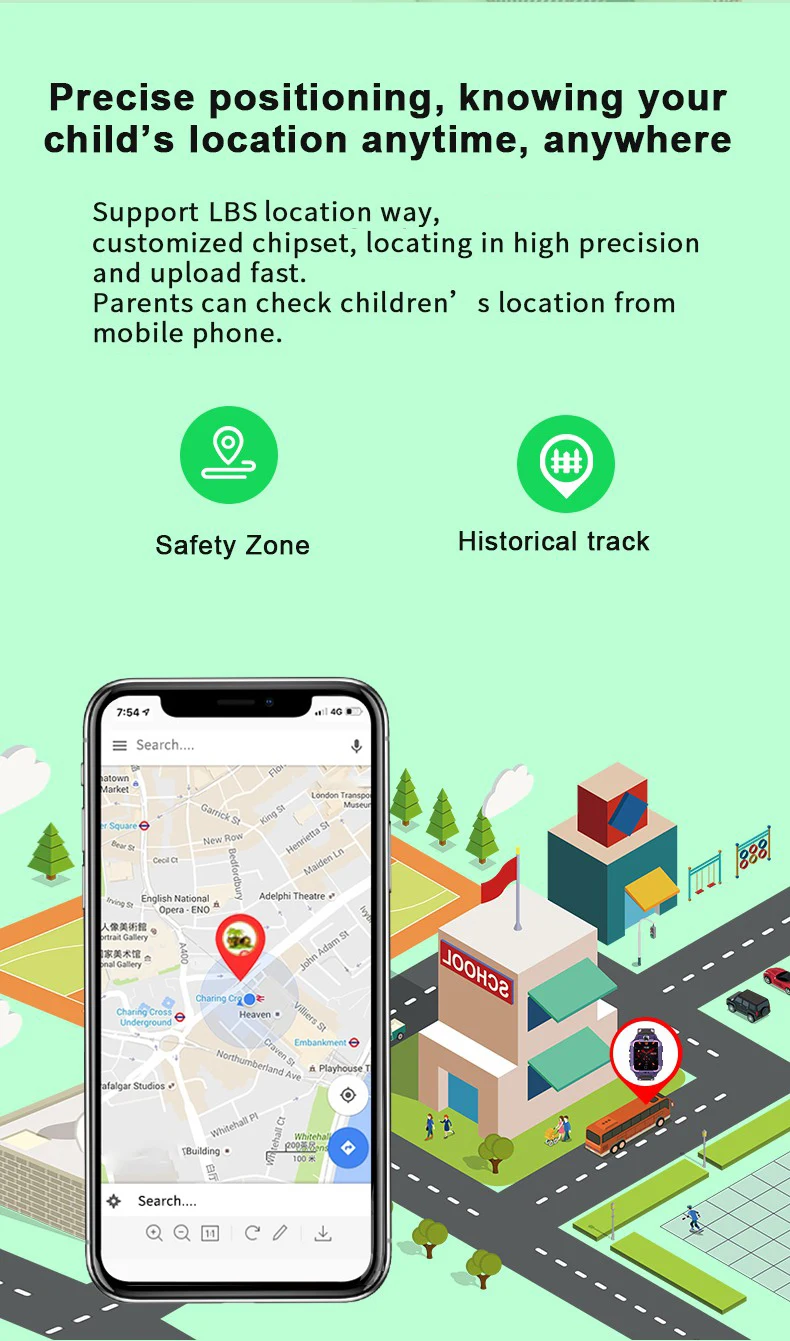 ساعة أطفال بطاقة Sim SOS مكالمة هاتفية LBS لتحديد المواقع كاميرا مزدوجة IP67 مقاومة للماء تتبع بصمة القدم 360 ° هدية فليب إنذار للأطفال #4