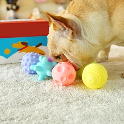 Diameter 6cm Pet Dog Ball Toys with Squeak for Small Dogs French Bulldog Chihuahua Bite Resistant Puppy Chew Toys Pet Supplies