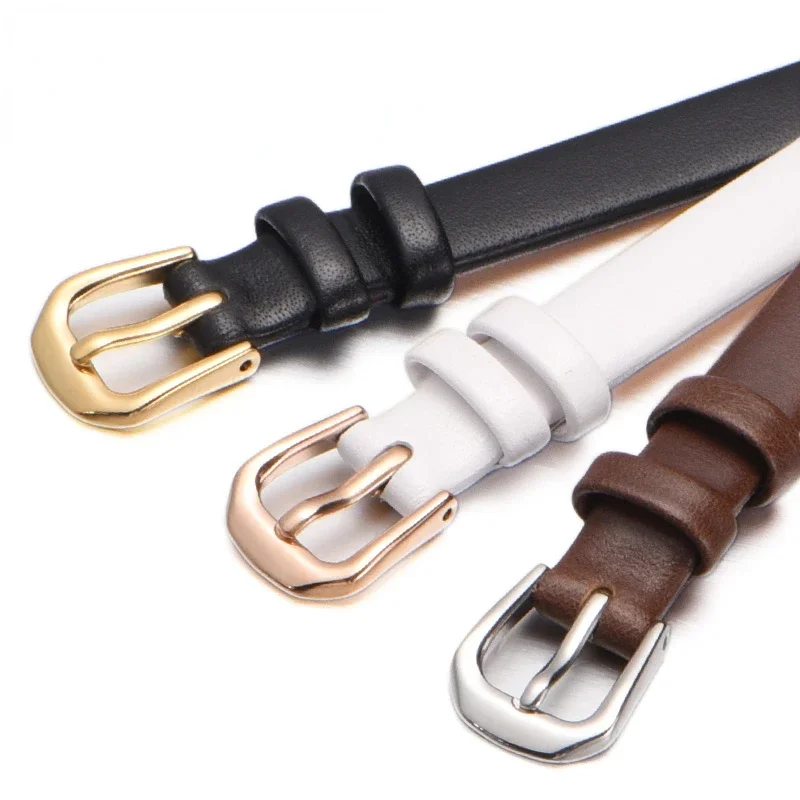 Correa de cuero genuino con herramienta para reloj de piel de vaca para mujer, interfaz en forma de U, Es4119, Es4000, negro, marrón, 8mm