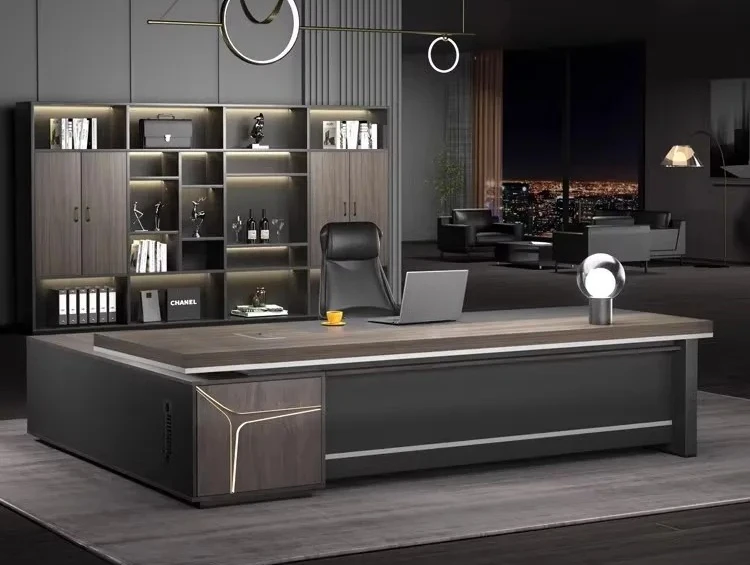 Creative supervisor table Double cabinet President table Office boss desk Light luxury simple modern class table
