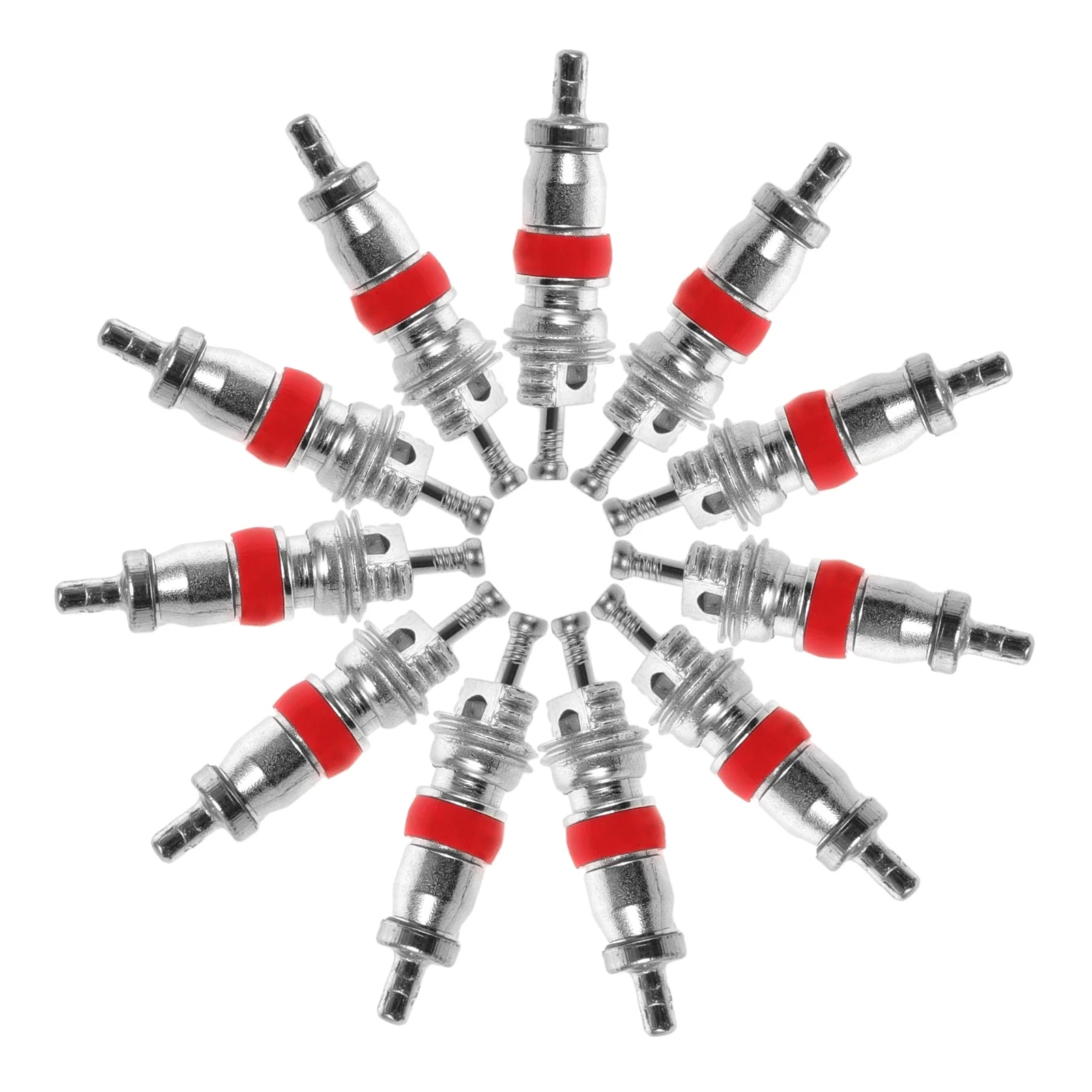 

100pcs Tire Valve Core for Car Truck Motorcycle with Seal Heavy Duty up to 300 PSI Copper Nickel Plated Tyre Repair Tools Stem