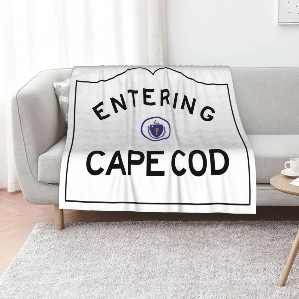 Entering CAPE COD - Commonwealth of Massachusetts Road Sign Throw Blanket Flannels Soft Beds Stuffeds Loose Large Hairy Blankets