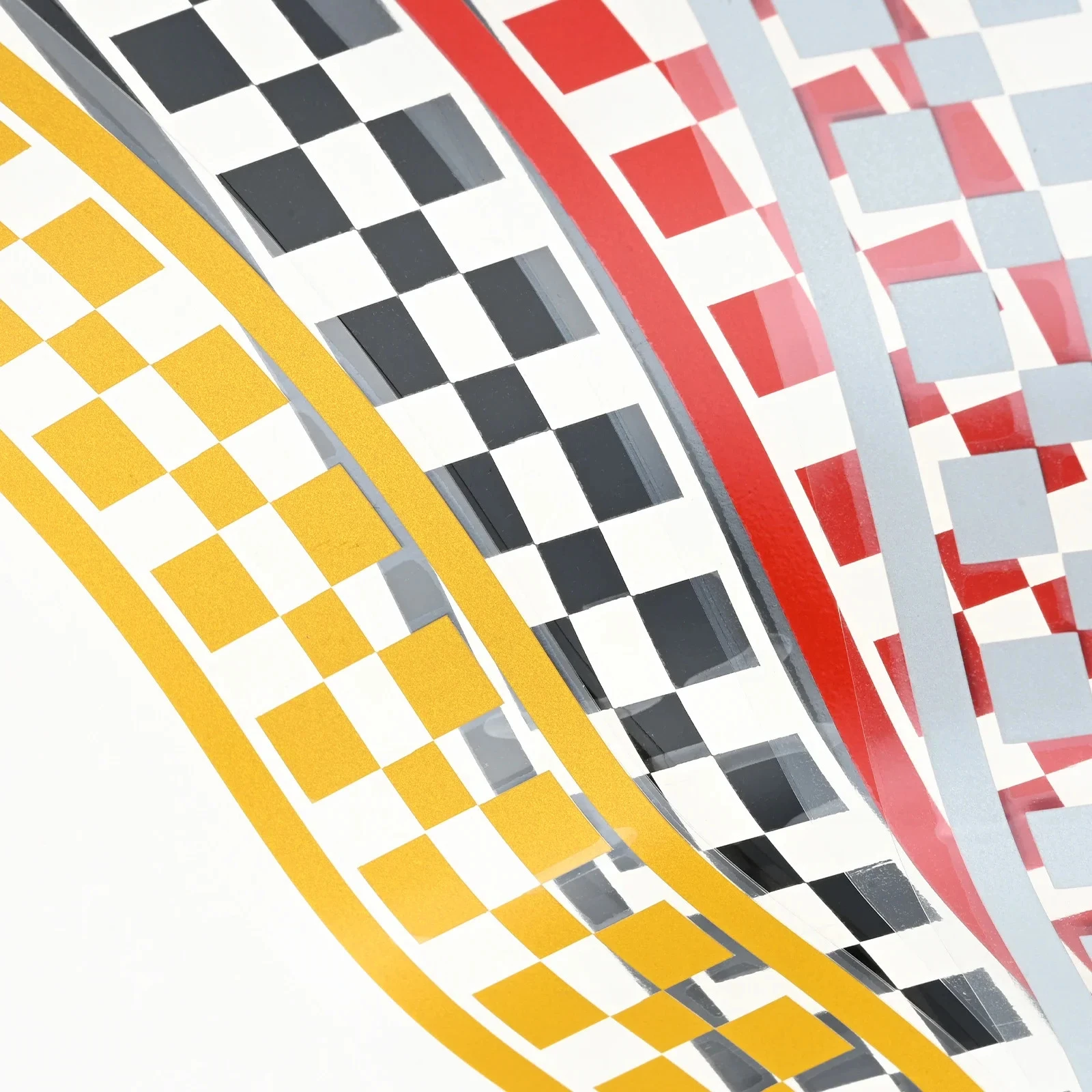 1Pc Motorcycle Checkered Racing Stripes Vinyl Stickers Waterproof Fuel Tank Decals Decoration DIY Motorbike Body Stickers Strip
