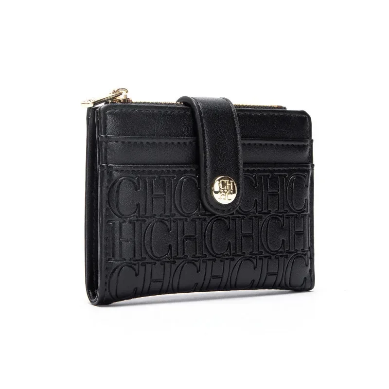 CH New Classic Folding Money Clip Compact Lightweight Luxury Brand Design Sense Letter Decoration Card Bag Women Zero Wallet