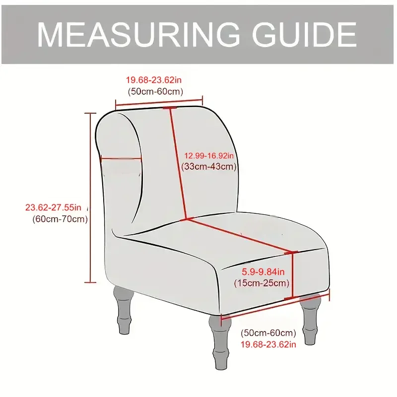 1PC Velvet Accent Armless Chair Cover Stretch Single Fat Chair Slipcover Sofa Covers Anti-dirty Furniture Protector Living Room