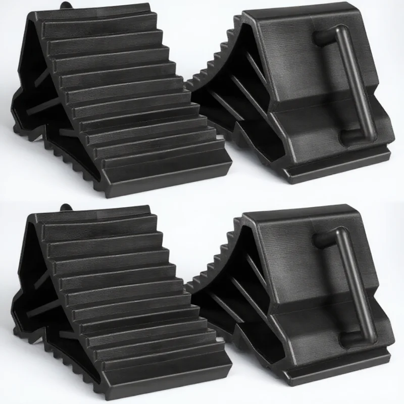 

4pcs Tire Chock Wheel Chock Car Anti-Slip Block Heavy Duty Tyre Slips Stopper For Cars Motorcycles Trucks Caravans All Weather