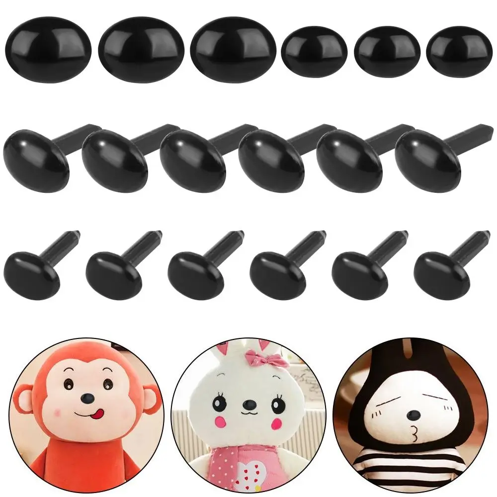 100pcs/bag 4X5MM/5X7MM Plastic Mini Black Safety Oval Nose for Doll for Teddy Dog Stuffed DIY Doll Animals