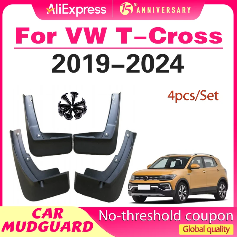 

Mudguards Fender for VW Volkswagen TCross T-Cross 2019-2024 Wheels Mudflaps Splash Guard Mud Flap Car Accessories