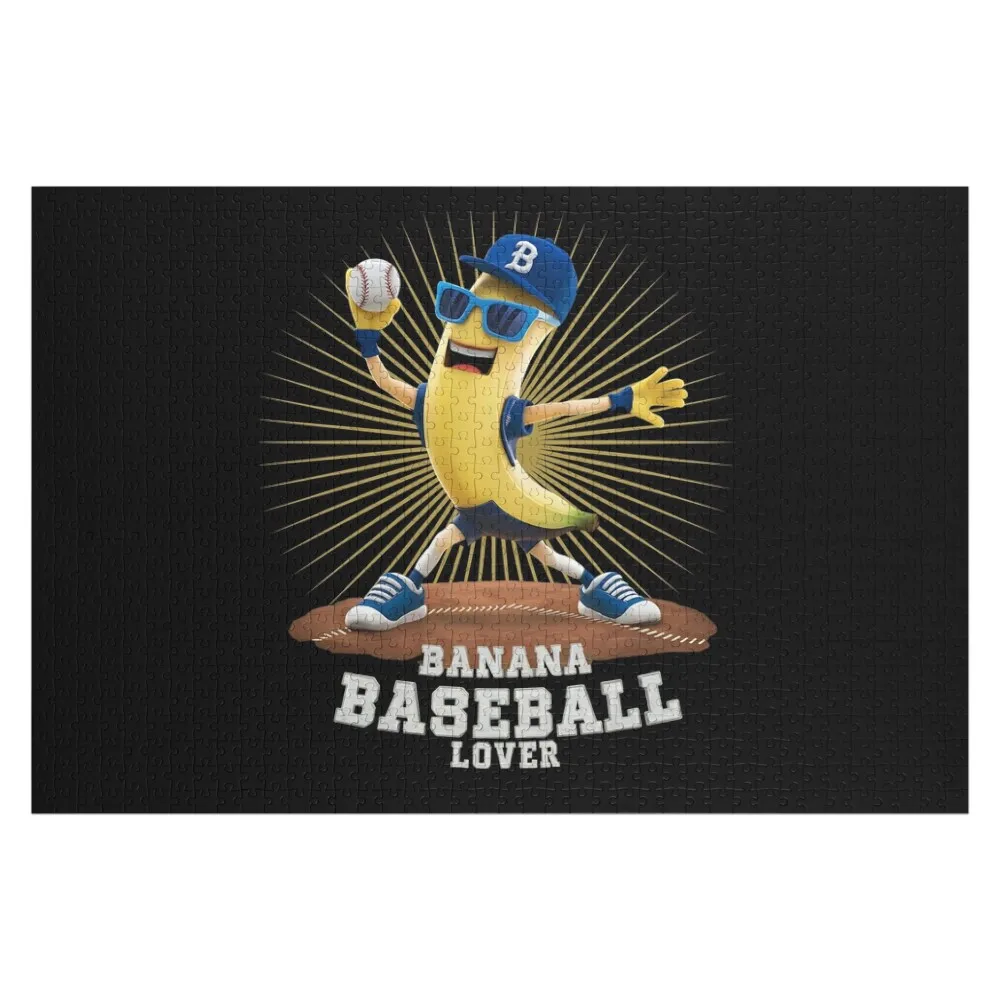 Banana baseball - Banana baseball lover Jigsaw Puzzle Personalised Animal Personalized Wooden Name Puzzle
