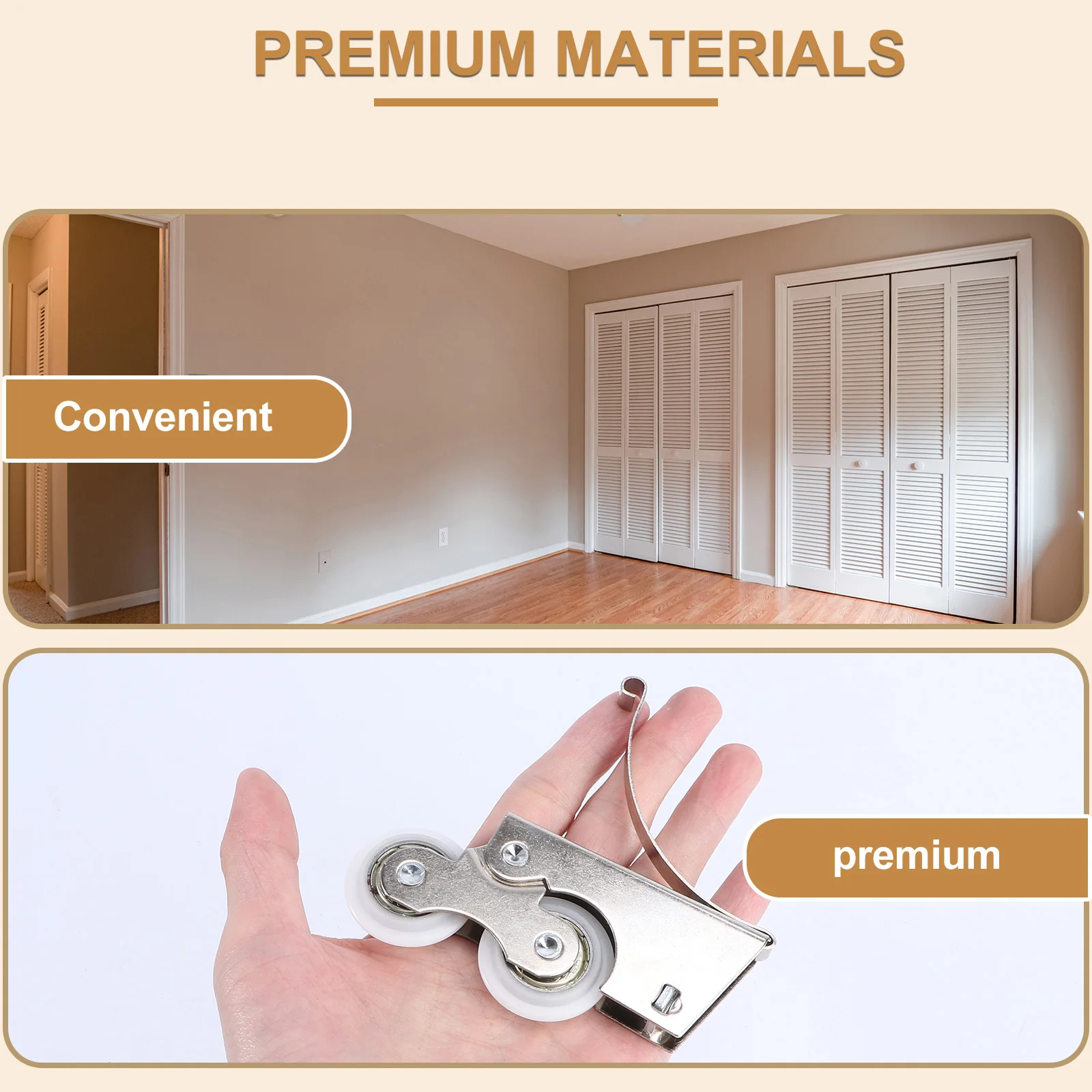 

2PCS Double Wheel Door Runners Rollers Replacement Window Door Wheels Sliding Enclosure Wheels Pulleys for Home Wardrobe