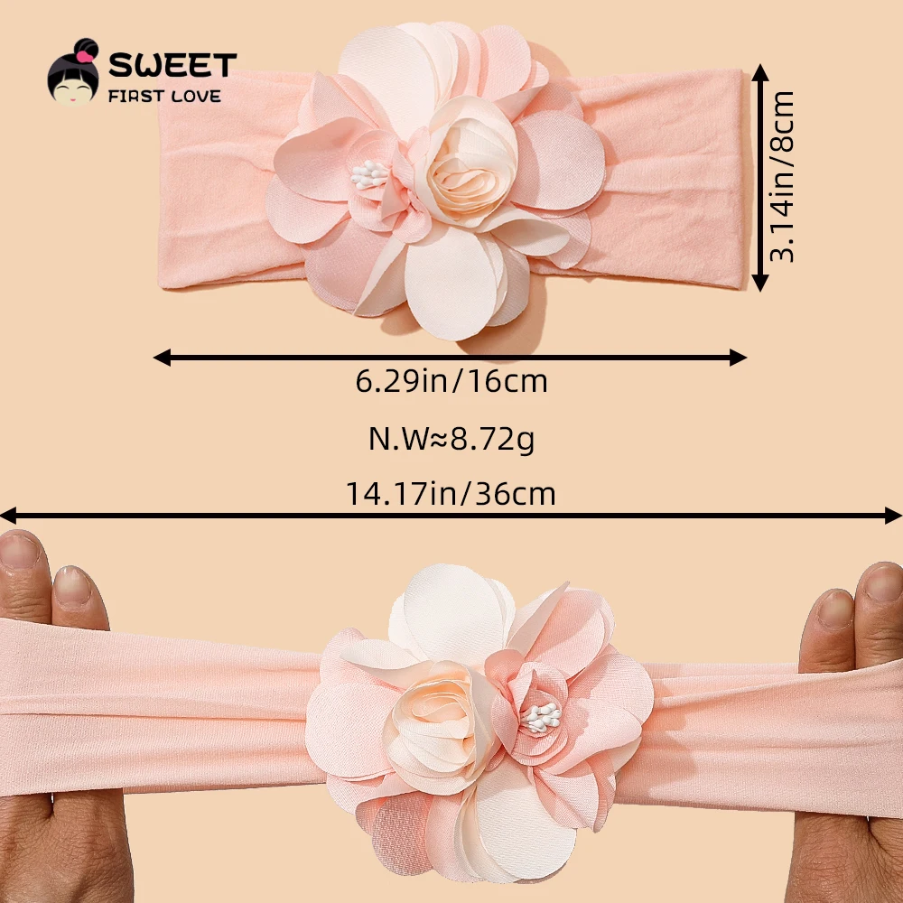 Headband Baby Hair Chiffon Flower For Girls Soft Nylon Elastic Newborn Toddler Hairband Headwear Hair Accessories For Chlidren