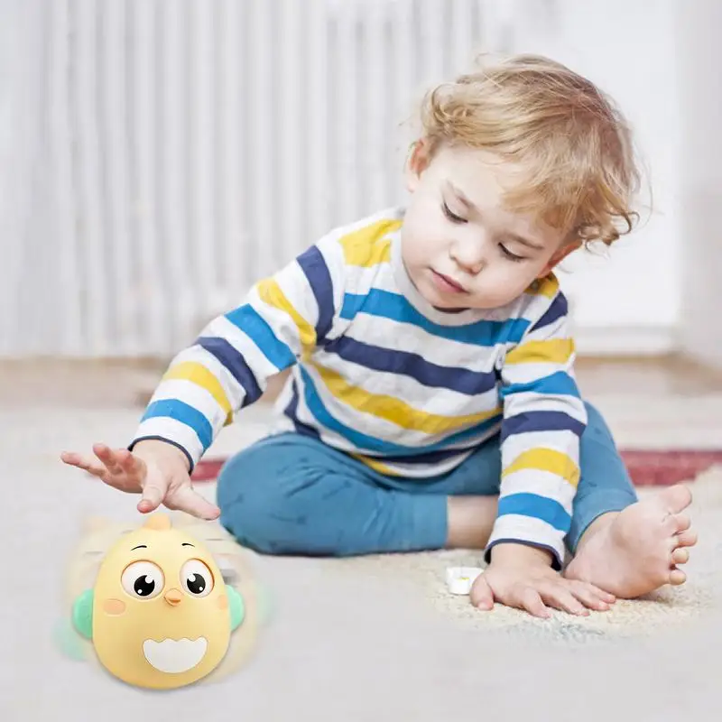 Toddler Rattle Toy Cartoon Chew Teether Toddler Rattle Toy Hand-Eye Coordination Exercise Toy Auto-Balancing For Young Children