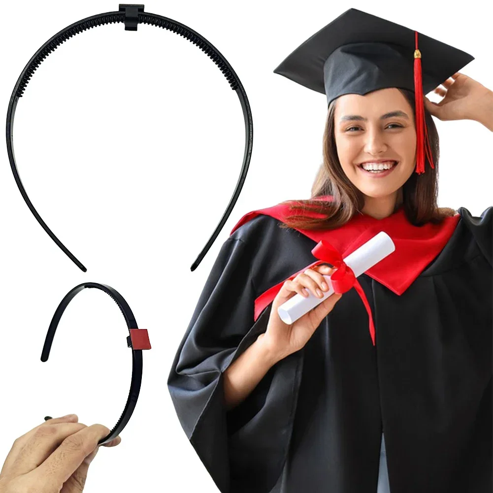 Graduation Caps Stabilizer ABS Grad Hat Insert Headband with Self-Adhesive Base Non-Slip Teeth Hairbands for Graduation Hat