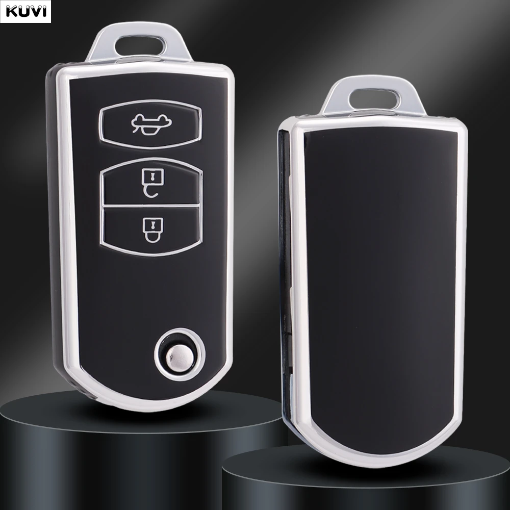 2/3 Tasten TPU Shell Halter Fob Auto Flip Schlüssel Fall Abdeckung Für Mazda Demio 2 3 5 6 M3 M5 M6 CX-5 CX7 CX9 RX8 MX5 MPV Zubehör