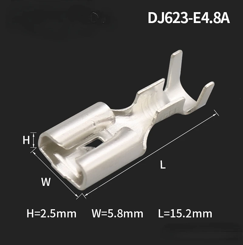 Free ship 4.8 Barbed Spring DJ621-E4.8A/DJ623-E4.8A Terminal 4.8 Flat Panel Barbed Tin Plated