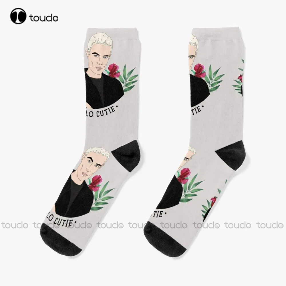 Spike Buffy Floral Valentines Socks Personalized Socks High Quality Cute Elegant Lovely Kawaii Cartoon Sweet Cotton Sock 1Pair