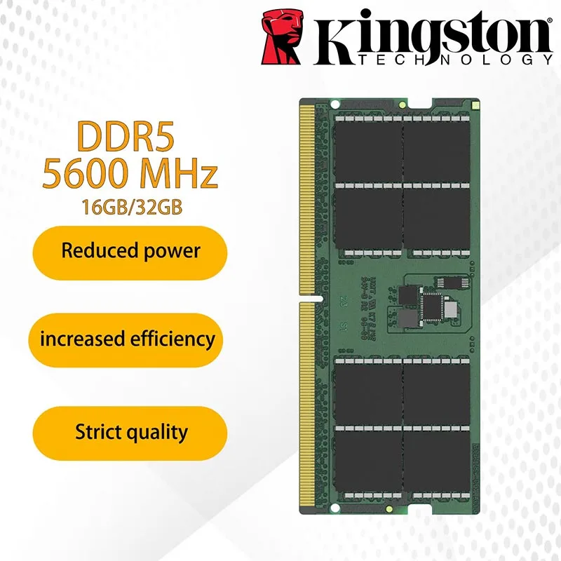 

Kingston ValueRAM 16GB 32GB 5600MT/s DDR5 Non-ECC CL46 SODIMM KVR56S46BD8-32 Laptop Memory