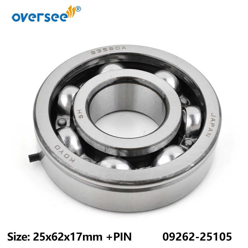 Oversee 09262-25105 Ball Bearing For Suzuki Outboard Motor Crankshaft Size 25X62X17mm