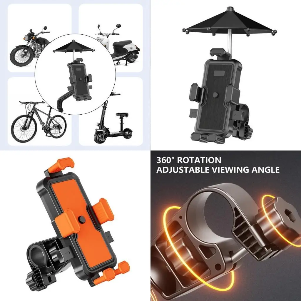 Y1ub دراجة نارية حامل الهاتف المقود/مرآة الرؤية الخلفية حامت محول الهاتف الدوار
