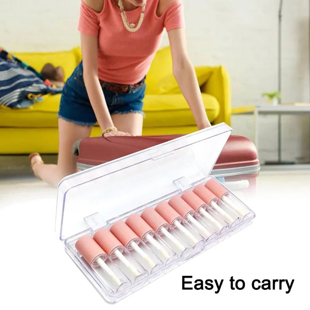 

Plastic Portable Cosmetic Containers Travel Pink Lip Balm Sample Bottles Refillable Bottles Lip Gloss Tubes DIY Lip Gloss