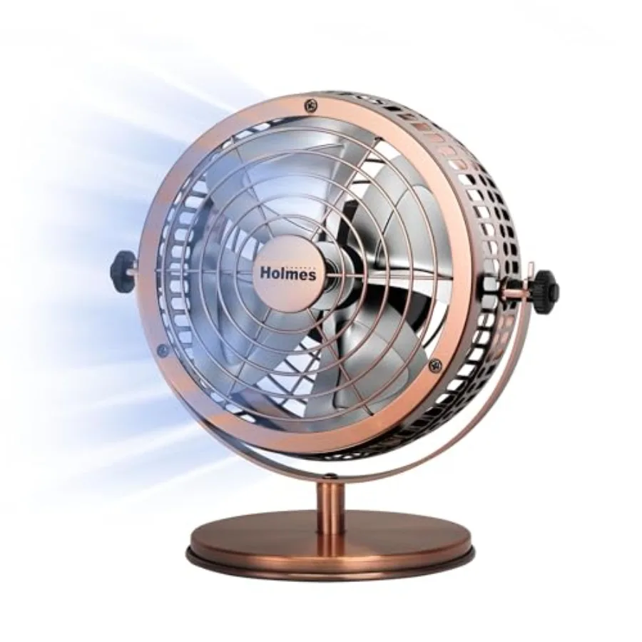 

6" Heritage Table Fan, 2 Speeds, 4 Blades, Adjustable 145° Head Tilt, Metal Construction, Ideal for Home, Bedrooms, Dorm Rooms