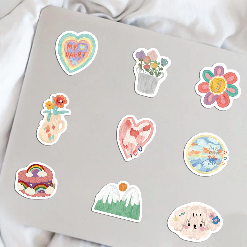 90PCS Cartoon Bear Heart Rainbow Stickers impermeabile Skateboard moto chitarra bagagli Laptop bicicletta Sticker giocattoli per bambini