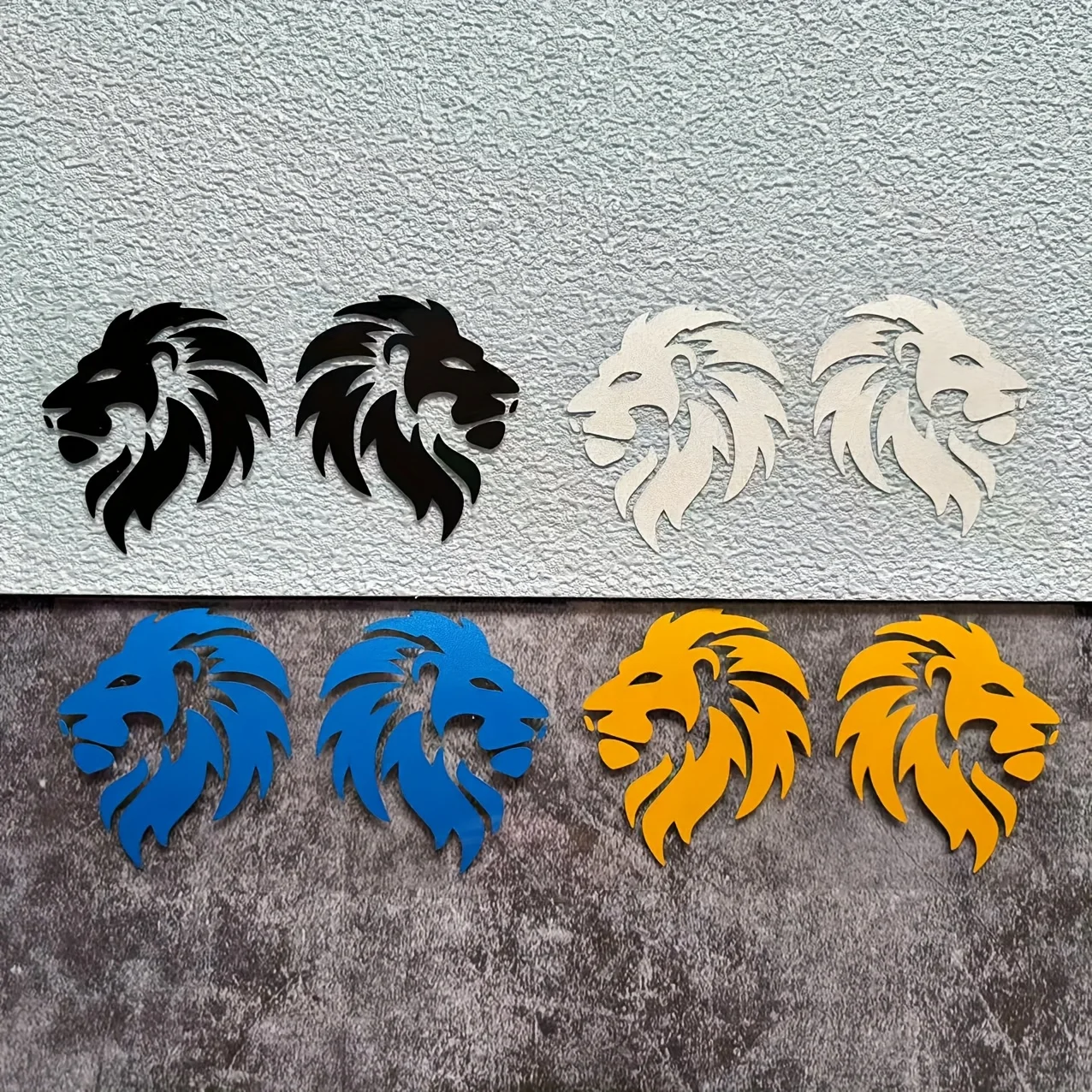 2Pcs Lion Head Stickers Waterproof Anti UV Vinyl Decals For Motorcycle Helmet Car Window Scratch Cover Decor
