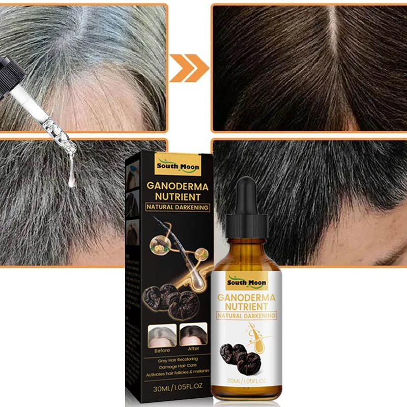 

Hair Darkening Serum Gray White Hairs Treatment Herbal Liquid Nourish Damage Scalp Reduce White Hair Anti Loss Blacken Hair Care