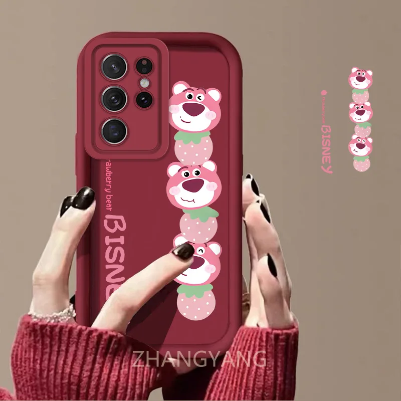 Case For Samsung S22 Ultra 5G S22 Plus 5G S22 5G Cute cartoon bear phone case with silicone TPU soft case anti drop and shockpro