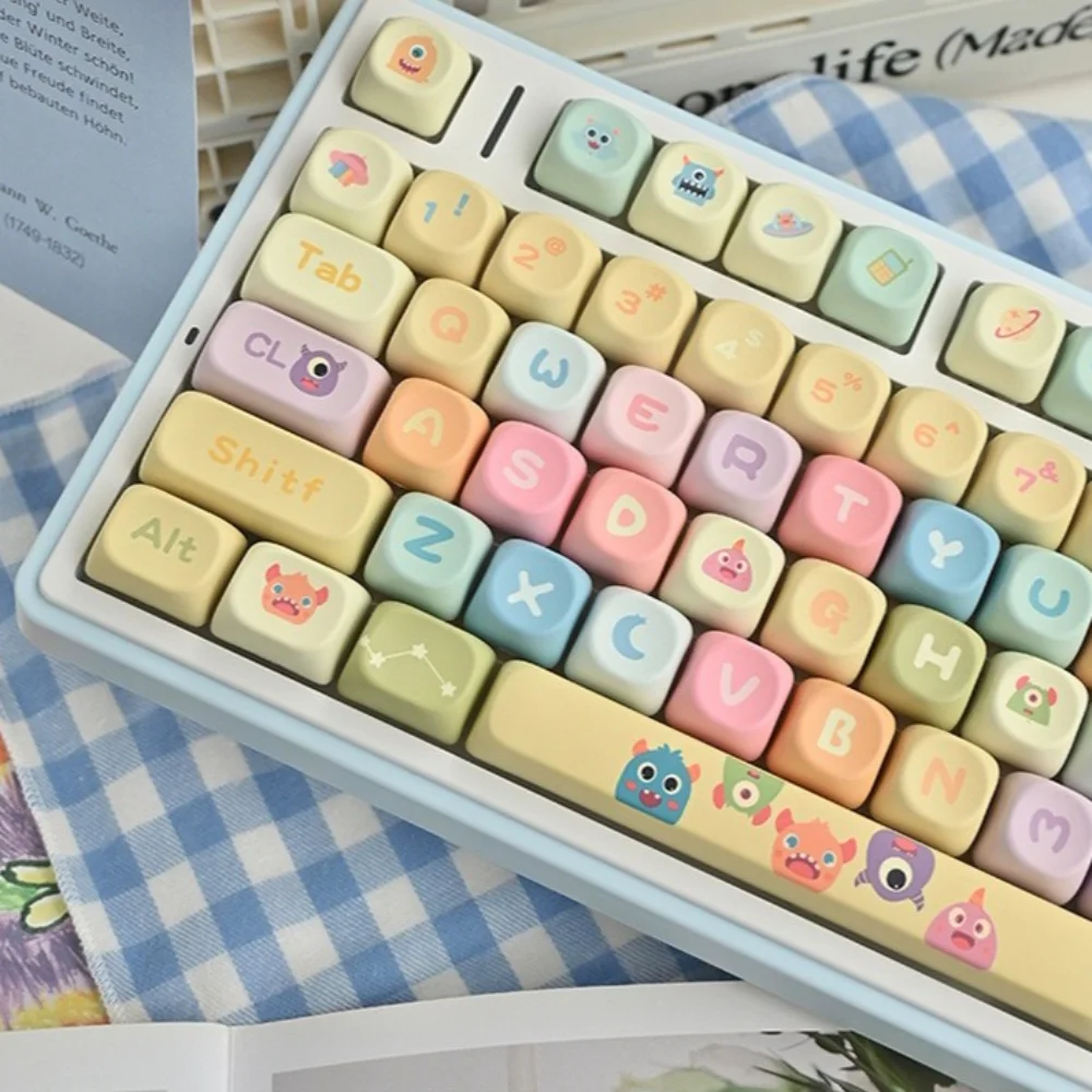 MOA Keycaps PBT 133 Keys Graffiti Monster Cute Candy for 60/64/84/98/108 Gaming Mechanical Keyboard MX Switch