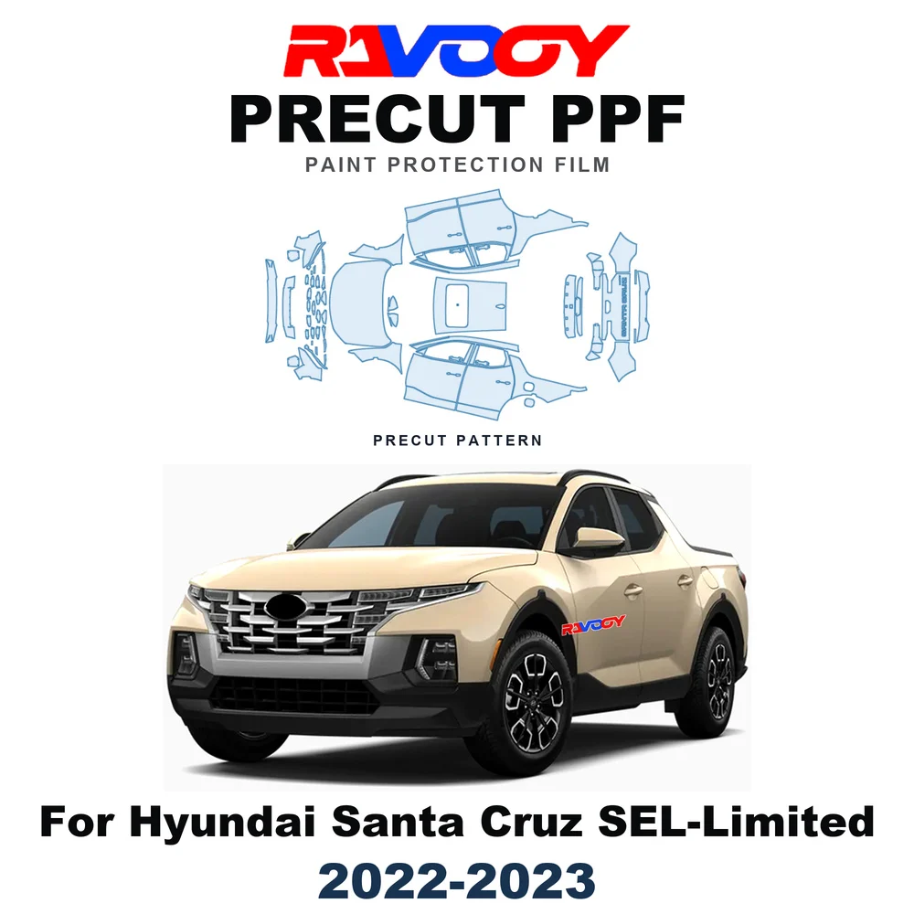 Precut PPF For Hyundai Santa Cruz SEL-Limited 2022-2023 8.5mil TPU Paint Protection Film Hood Bonnet Bumper Self-Healing Fenders