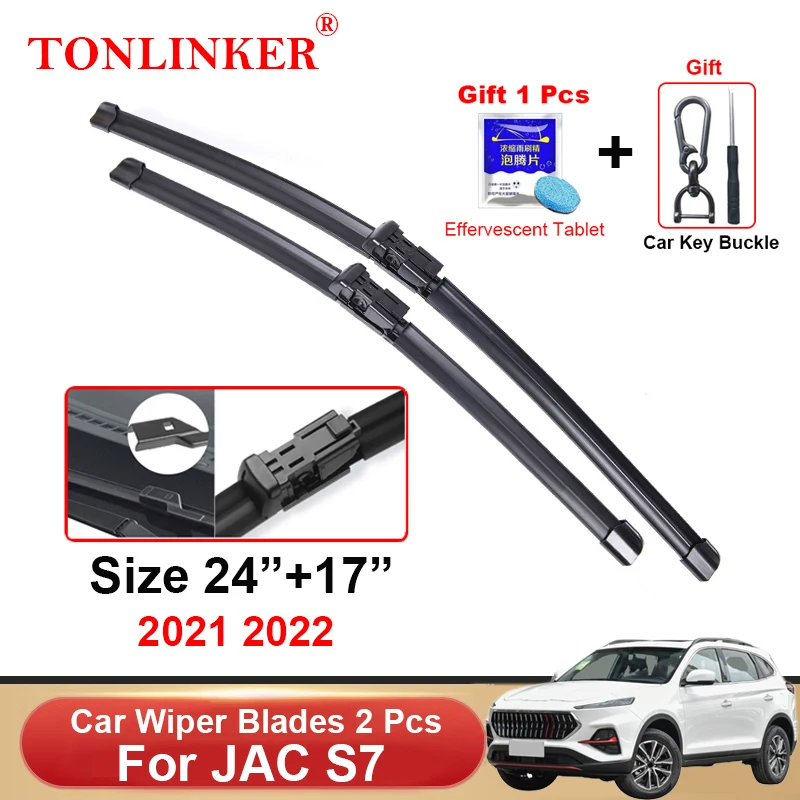 

TONLINKER Car Wiper Blades For JAC S7 SUV 1.5T DCT 2021 2022 Car Accessories Front Windscreen Wiper Blade Brushes Cutter Goods