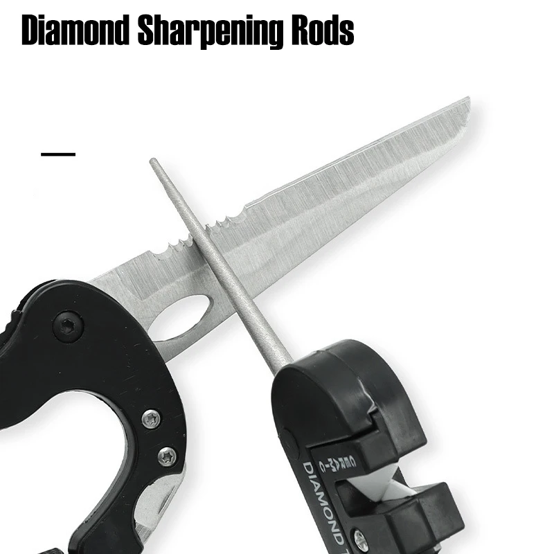 4-in-1 แบบพกพา Sharpening เครื่องมืออเนกประสงค์กลางแจ้งแบบพกพาทังสเตนเหล็กบดเครื่องมือมีดพับเครื่องบด Stick