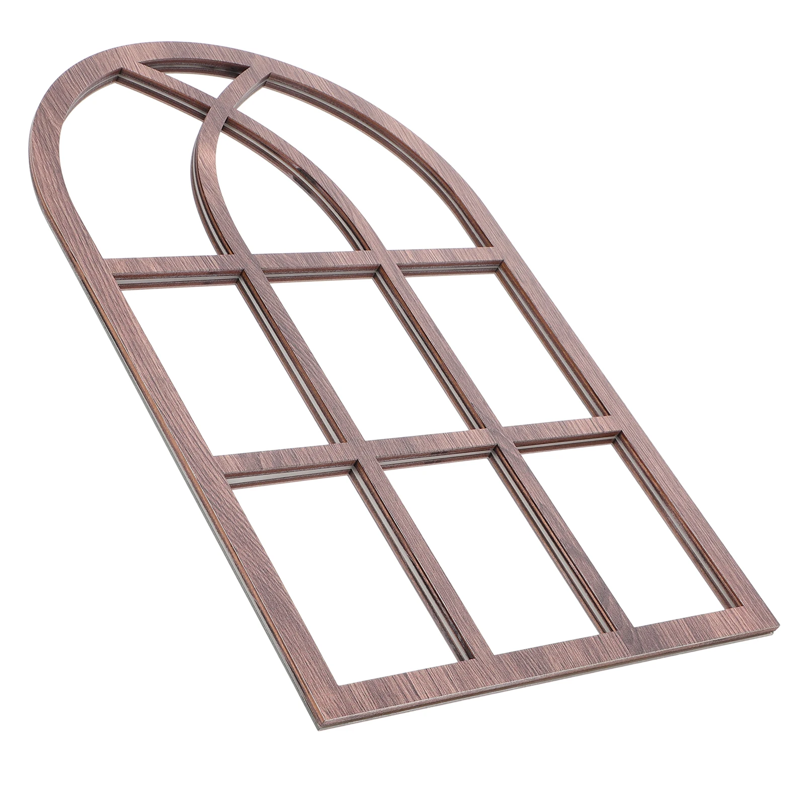 

Elegant Wooden Wall Decal Fake Window Design Peel and Stick Decals for Living Room Bedroom Home Decoration Farmhouse Wall Mirror