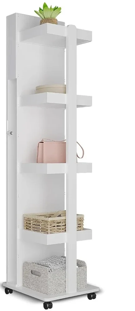 

360° Rotating LED Jewelry Armoire,Side Pull Full Length Mirror Large Capacity Floor Standing 3 Color Dimmable Jewelry Organizer
