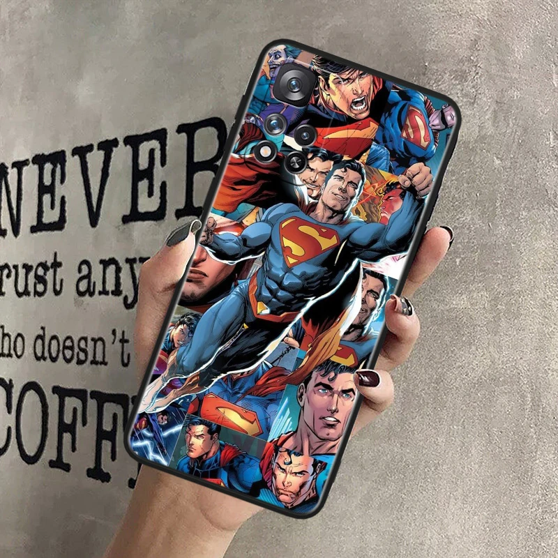 Batman Superman For Xiaomi Redmi Note 13 12 11T 11E 11S 10T 10S Turbo Pro Plus Max Lite Black Soft Phone Case