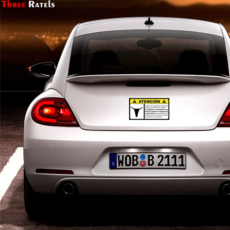 Three Ratels LCS196# 17x9.2cm Attention Colorful Car Sticker Funny Stickers Styling Removable Decal